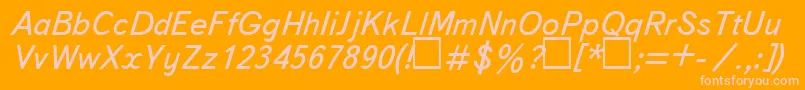 フォントUkBukvarnayaItalic – オレンジの背景にピンクのフォント