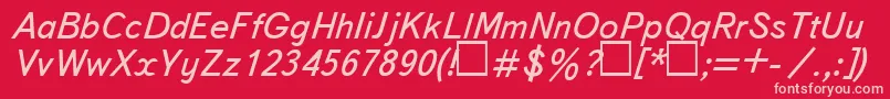 UkBukvarnayaItalic Font – Pink Fonts on Red Background