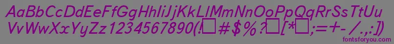 UkBukvarnayaItalic Font – Purple Fonts on Gray Background