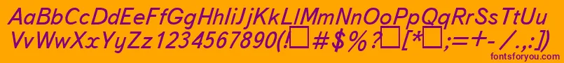 UkBukvarnayaItalic Font – Purple Fonts on Orange Background