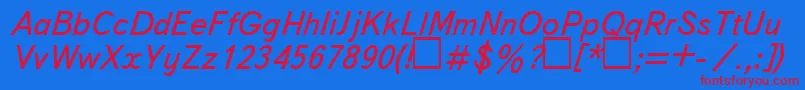 UkBukvarnayaItalic Font – Red Fonts on Blue Background