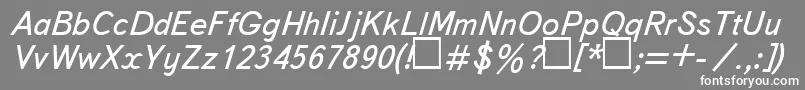 UkBukvarnayaItalic Font – White Fonts on Gray Background
