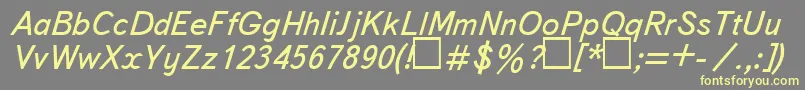 UkBukvarnayaItalic Font – Yellow Fonts on Gray Background