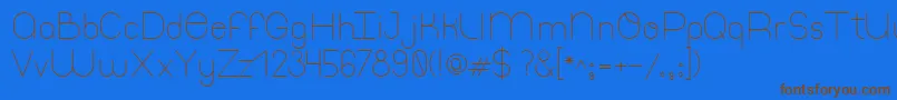 ThinfontThin-Schriftart – Braune Schriften auf blauem Hintergrund