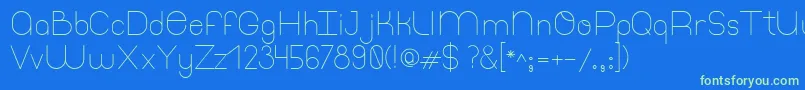 ThinfontThin Font – Green Fonts on Blue Background