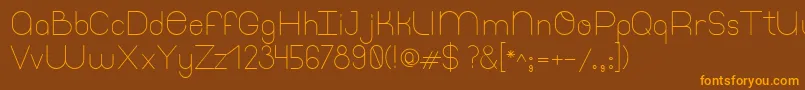 ThinfontThin-Schriftart – Orangefarbene Schriften auf braunem Hintergrund