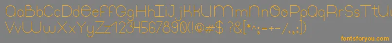 ThinfontThin-Schriftart – Orangefarbene Schriften auf grauem Hintergrund