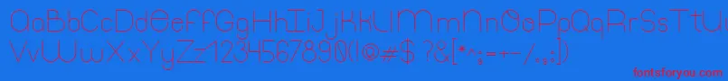 ThinfontThin-Schriftart – Rote Schriften auf blauem Hintergrund