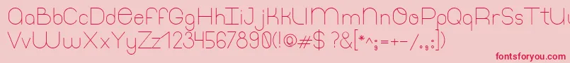 ThinfontThin-Schriftart – Rote Schriften auf rosa Hintergrund