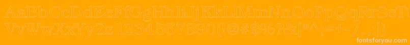 Kacsttitlel-Schriftart – Rosa Schriften auf orangefarbenem Hintergrund