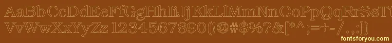 Kacsttitlel Font – Yellow Fonts on Brown Background