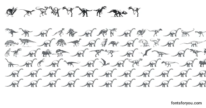 A fonte Dinosaurs – alfabeto, números, caracteres especiais