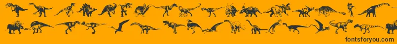 Fonte Dinosaurs – fontes pretas em um fundo laranja