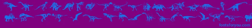 Dinosaurs Font – Blue Fonts on Purple Background