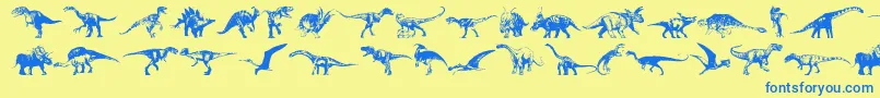 More about Dinosaurs Font Dinosaurs Font – Blue Fonts on Yellow Background