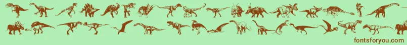 Шрифт Dinosaurs – коричневые шрифты на зелёном фоне