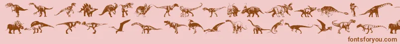 Fonte Dinosaurs – fontes marrons em um fundo rosa