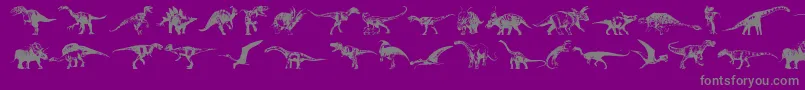 Fonte Dinosaurs – fontes cinzas em um fundo violeta