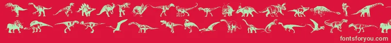 フォントDinosaurs – 赤い背景に緑の文字