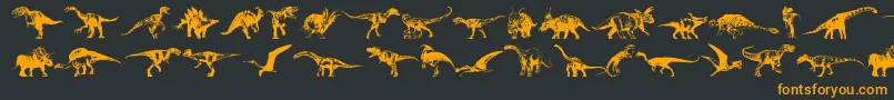 Dinosaurs-Schriftart – Orangefarbene Schriften auf schwarzem Hintergrund