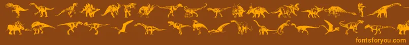 Dinosaurs Font – Orange Fonts on Brown Background