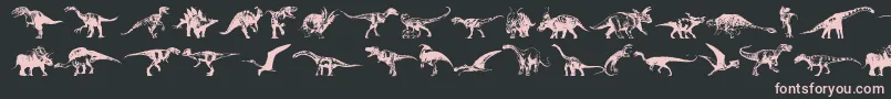 fuente Dinosaurs – Fuentes Rosadas Sobre Fondo Negro