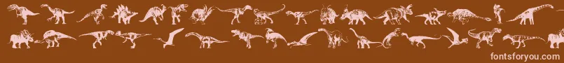 Шрифт Dinosaurs – розовые шрифты на коричневом фоне