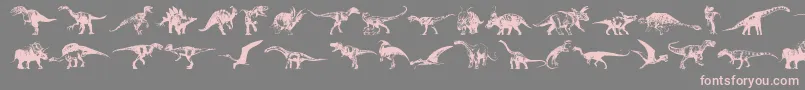 フォントDinosaurs – 灰色の背景にピンクのフォント