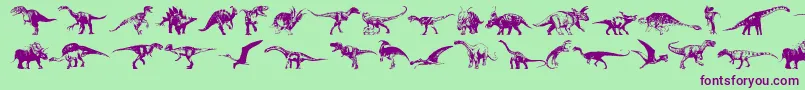 fuente Dinosaurs – Fuentes Moradas Sobre Fondo Verde