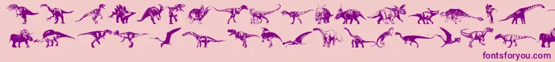 Dinosaurs Font – Purple Fonts on Pink Background