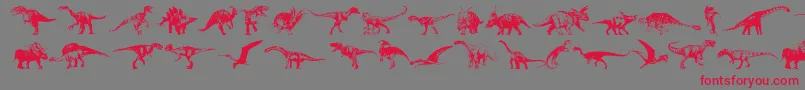 Dinosaurs Font – Red Fonts on Gray Background