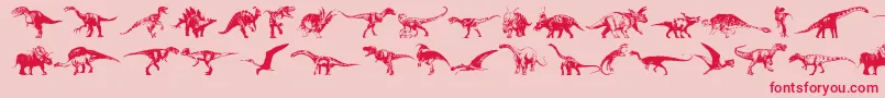 fuente Dinosaurs – Fuentes Rojas Sobre Fondo Rosa