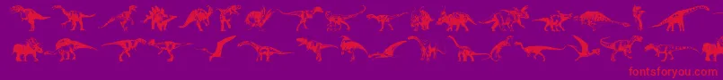 Dinosaurs-fontti – punaiset fontit violetilla taustalla