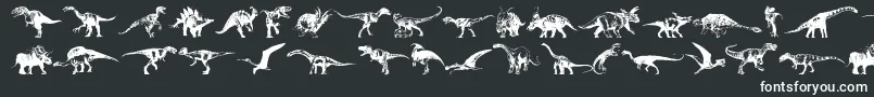 フォントDinosaurs – 黒い背景に白い文字