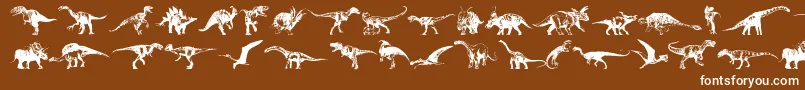 Dinosaurs Font – White Fonts on Brown Background