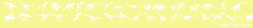 Dinosaurs Font – White Fonts on Yellow Background