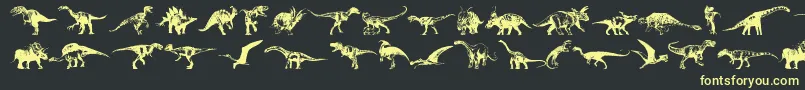 Dinosaurs-fontti – keltaiset fontit mustalla taustalla