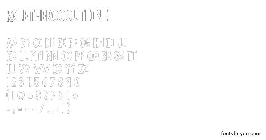 Czcionka Kglethergooutline – alfabet, cyfry, specjalne znaki