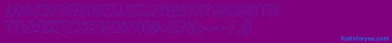 Kglethergooutline Font – Blue Fonts on Purple Background