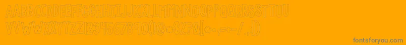 Kglethergooutline Font – Gray Fonts on Orange Background