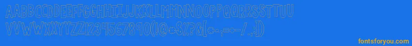 Police Kglethergooutline – polices orange sur fond bleu