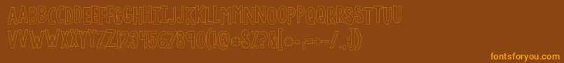 Шрифт Kglethergooutline – оранжевые шрифты на коричневом фоне