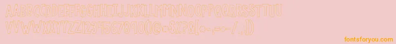 Kglethergooutline Font – Orange Fonts on Pink Background