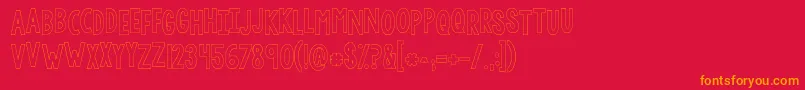 Шрифт Kglethergooutline – оранжевые шрифты на красном фоне