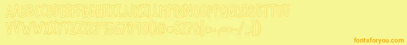 Шрифт Kglethergooutline – оранжевые шрифты на жёлтом фоне
