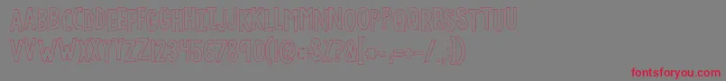 Kglethergooutline Font – Red Fonts on Gray Background