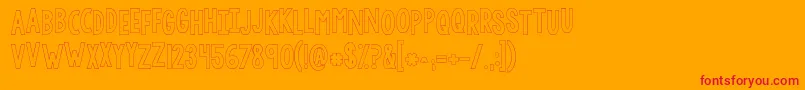 Kglethergooutline Font – Red Fonts on Orange Background