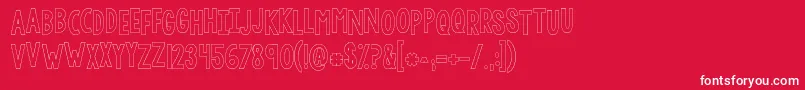 Kglethergooutline Font – White Fonts on Red Background