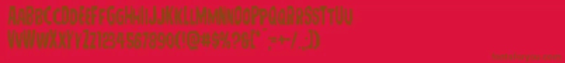 Hitchblock Font – Brown Fonts on Red Background