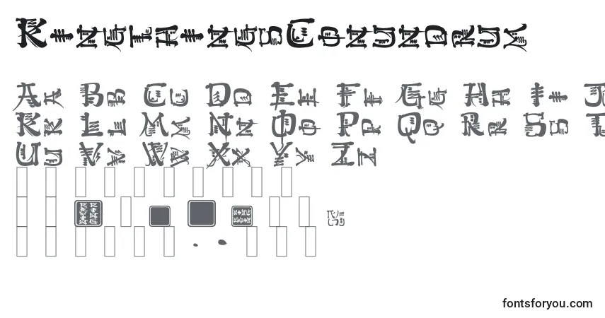 Шрифт KingthingsConundrum – алфавит, цифры, специальные символы